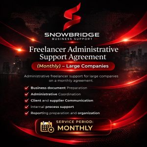 Utleie av freelancer for administrativ støtteavtale (månedlig) – store bedrifter